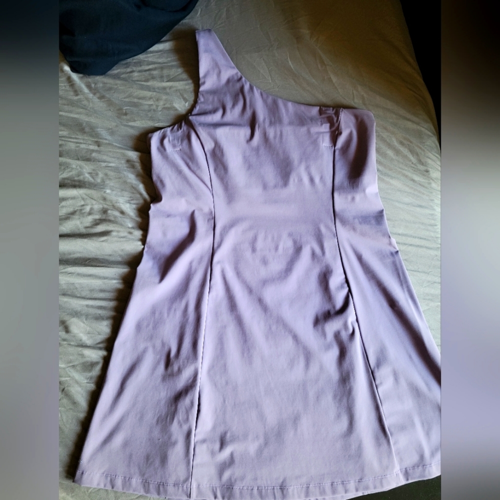 Outdoor Voices one shoulder dress unlined
